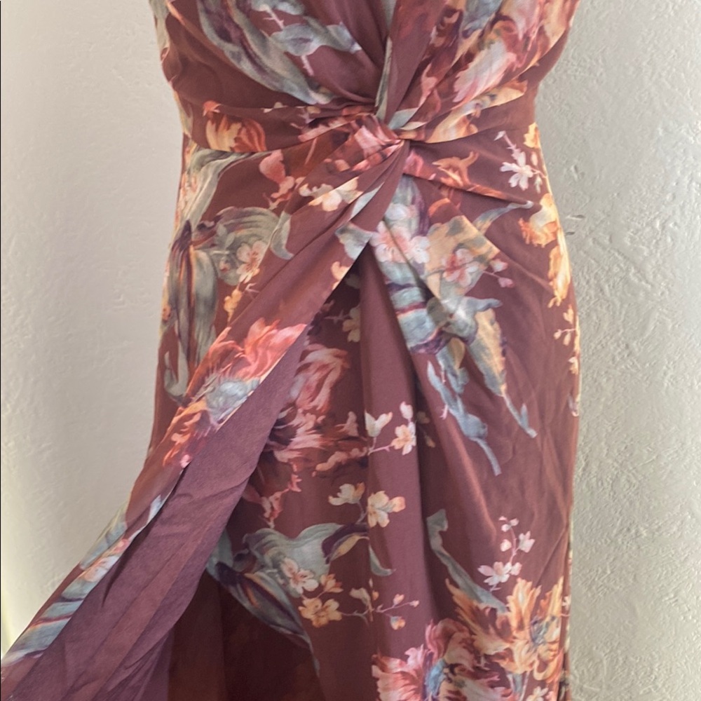 Keepsake the Label Floral Spaghetti Strap Midi Dress- Brown- Women Sz S - Picture 7 of 9